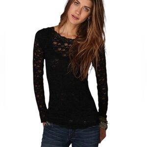 FREE PEOPLE Top Scandalous Lace Top, Size XSMALL